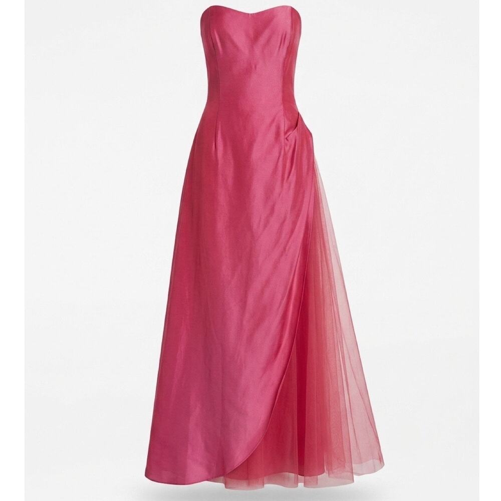 Vintage Jessica McClintock Gunne Sax Pink Satin Tulle Prom Dress - Junior's 7